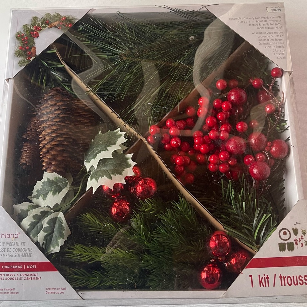Ashland Holiday Wreath Kit with Red and Green Elements